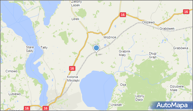 mapa Niskie Woźnice, Niskie Woźnice na mapie Targeo